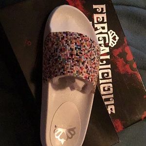 Fergalicious Kandace white sandal, sz 8 NEW